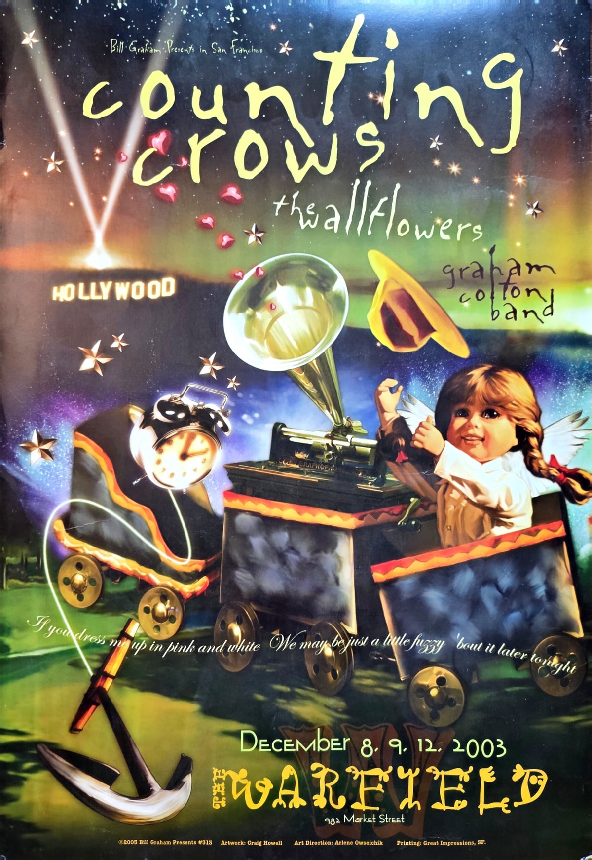Counting Crows & The Wallflowers — 2003 Warfield BGP-313 Original Poster | Bruce Jones Closet