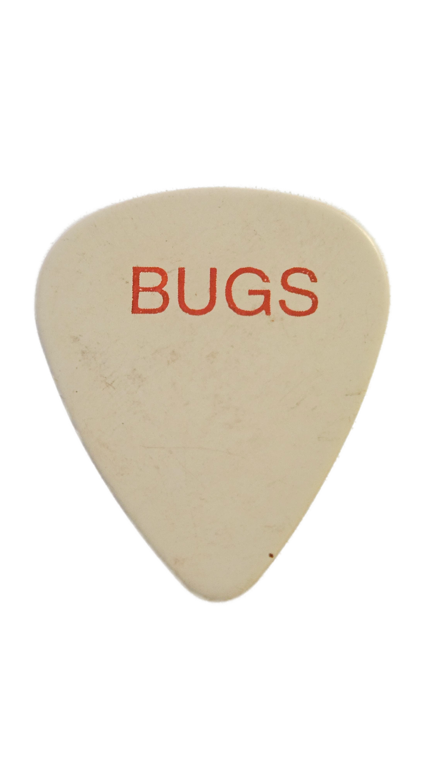 BUGS Henderson Guitar Pick — White with Red Text