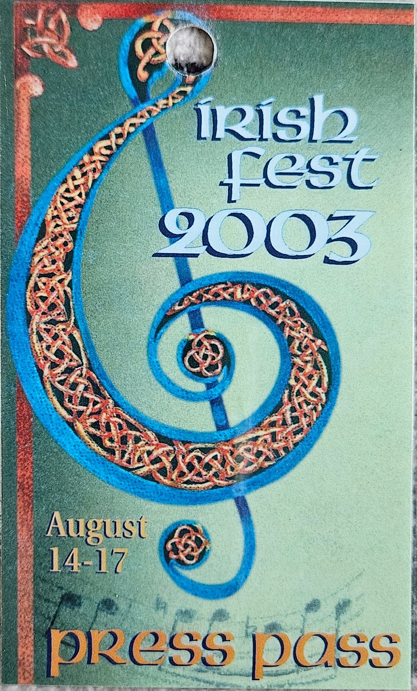 2003 Irish Fest Press Pass