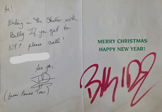 Billy Idol Signed Holiday Card | Donnie DK Kretzschmar
