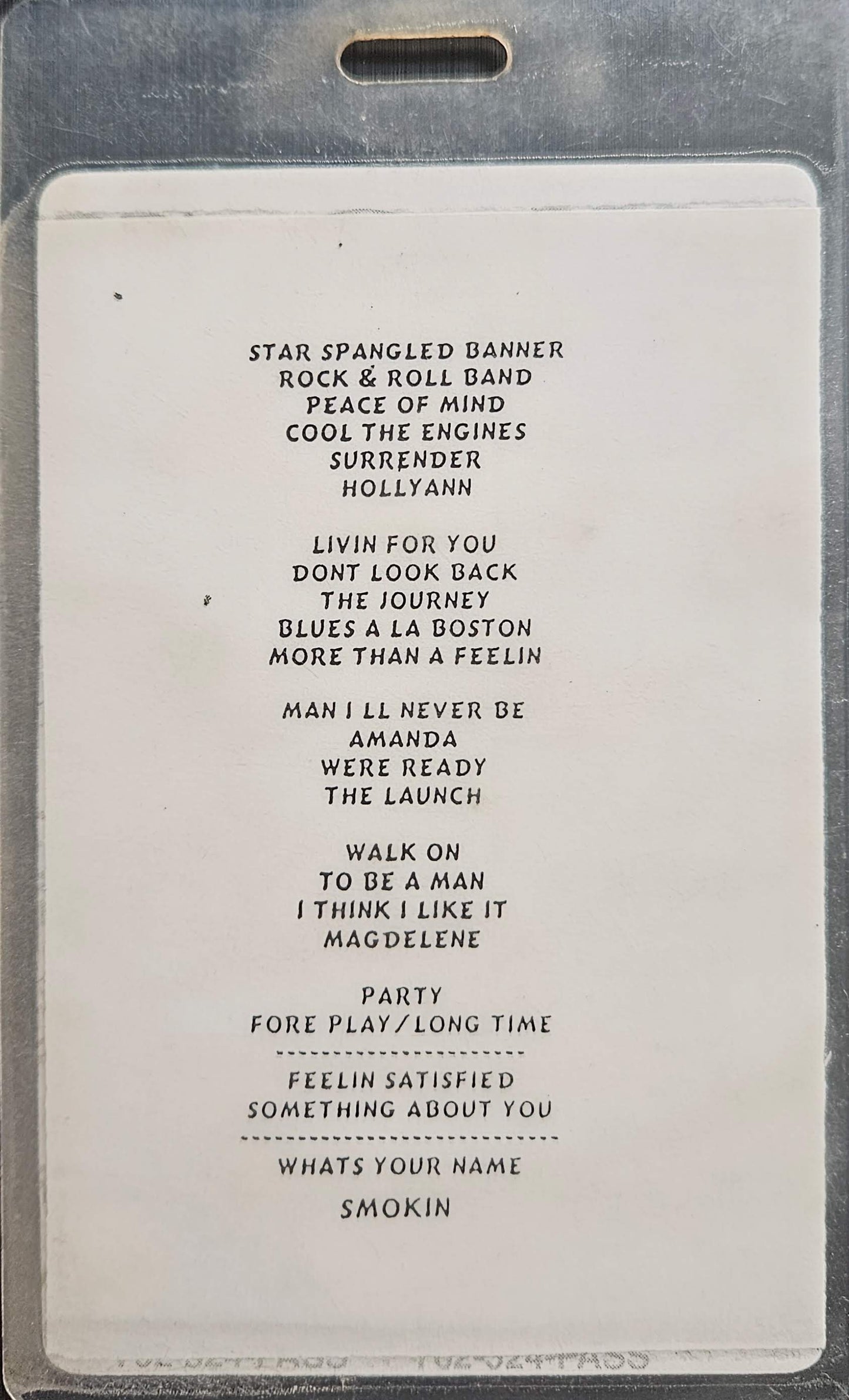Boston – Photo ID All Area Access Laminate | Johnny "JW" Roberts Closet
