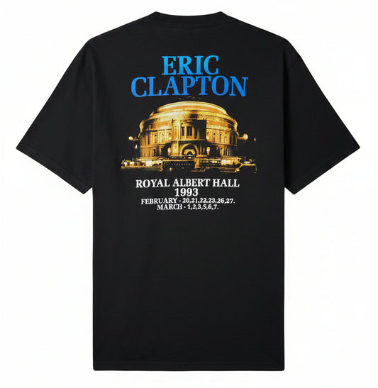 Eric Clapton Royal Albert Hall 1993 tee - back with RAH building and full date list