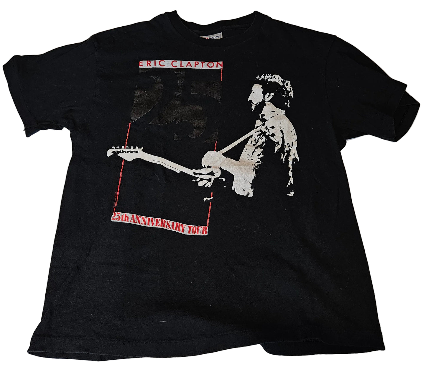 Eric Clapton 25th Anniversary Tour 1988 tee - front with EC silhouette graphic