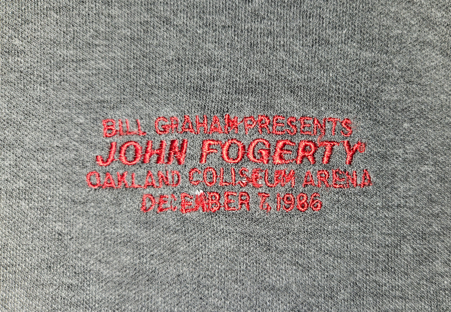 Bill Graham Presents John Fogerty Oakland Coliseum Arena 1986 Sweatshirt