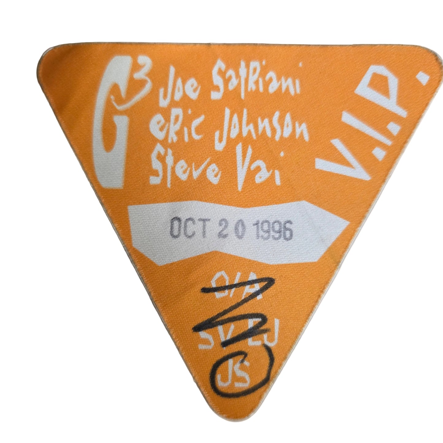 G3 1996 World Tour Backstage Pass – front and back, from JW Roberts personal collection