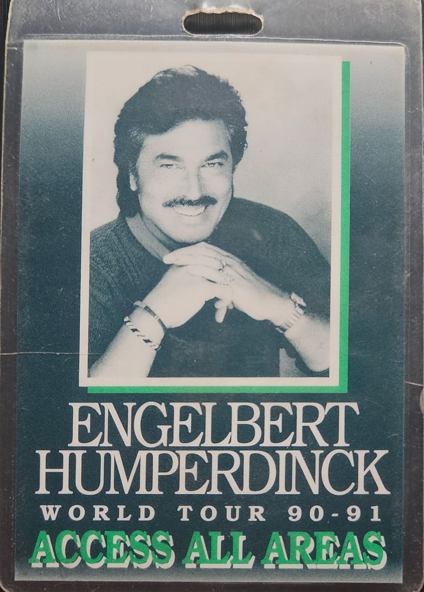 Engelbert Humperdinck – World Tour 90-91 Access All Areas Laminate | Johnny "JW" Roberts Closet