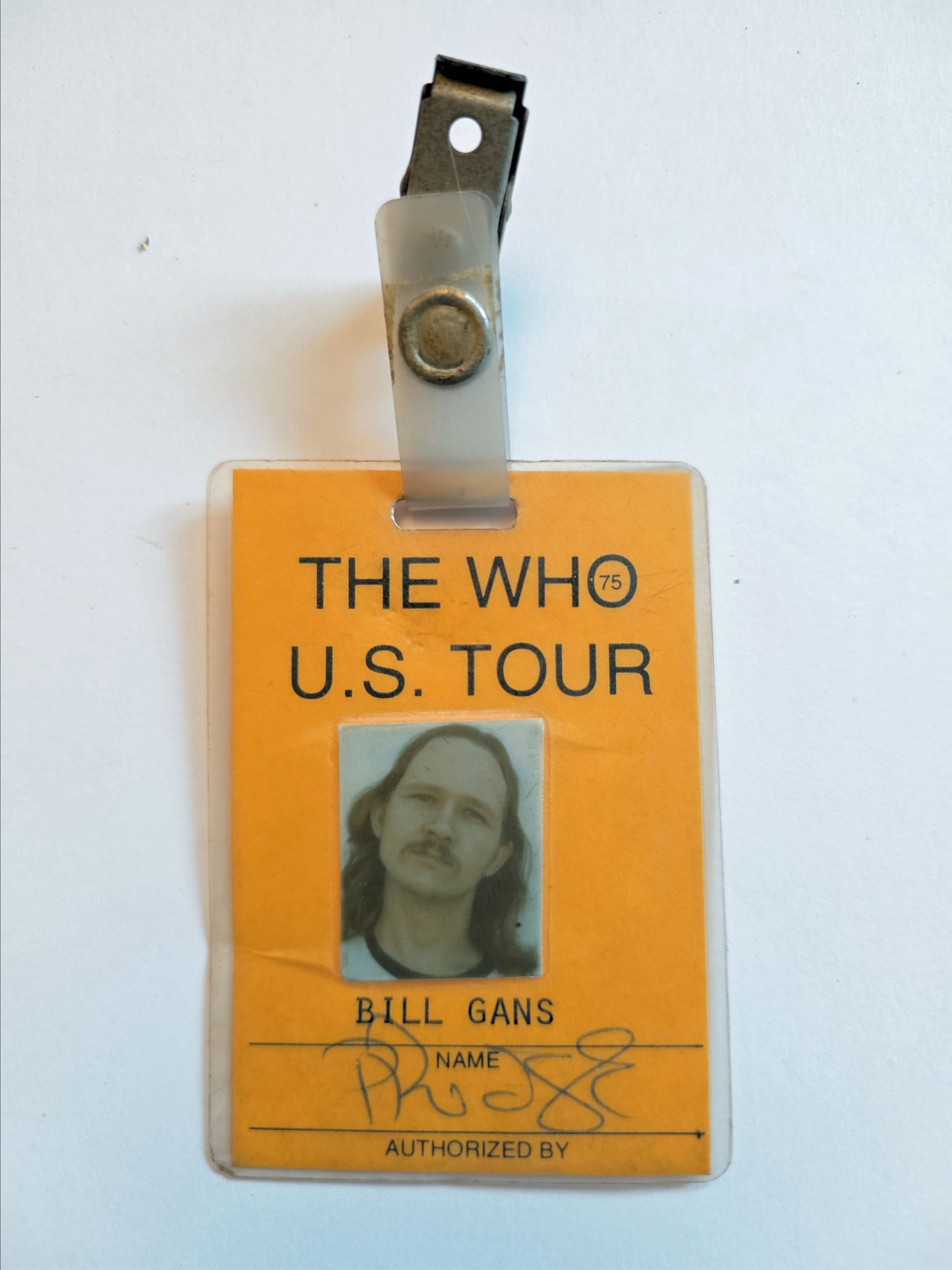 The Who '75 U.S. Tour Photo ID Badge – Bill Gans