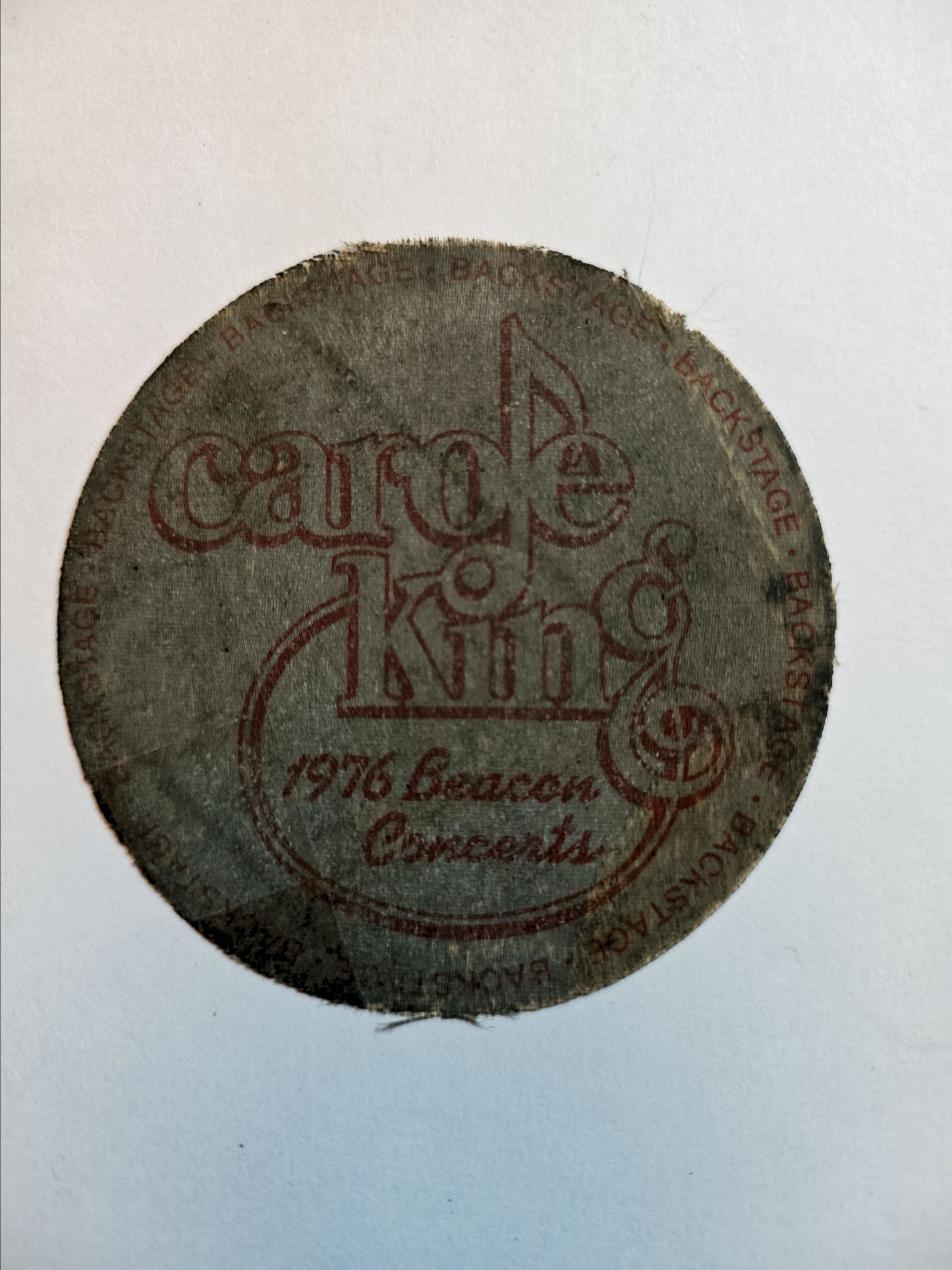 Carole King 1976 Beacon Concerts Backstage Pass – Doc Gans