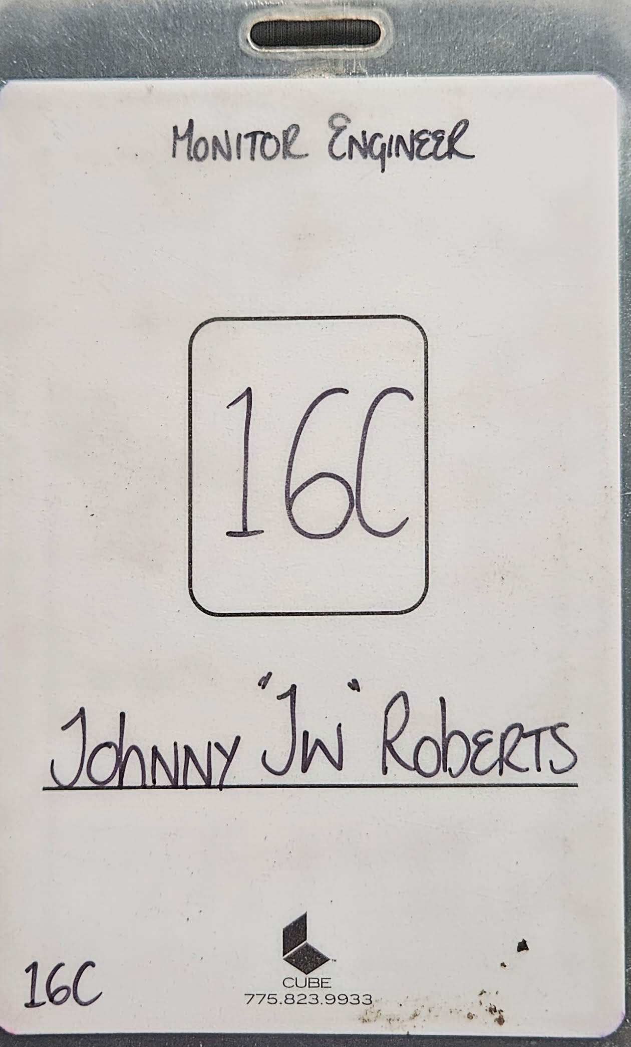 Van Halen – 2004 Tour All Access Laminate No. 16C | Johnny "JW" Roberts Closet