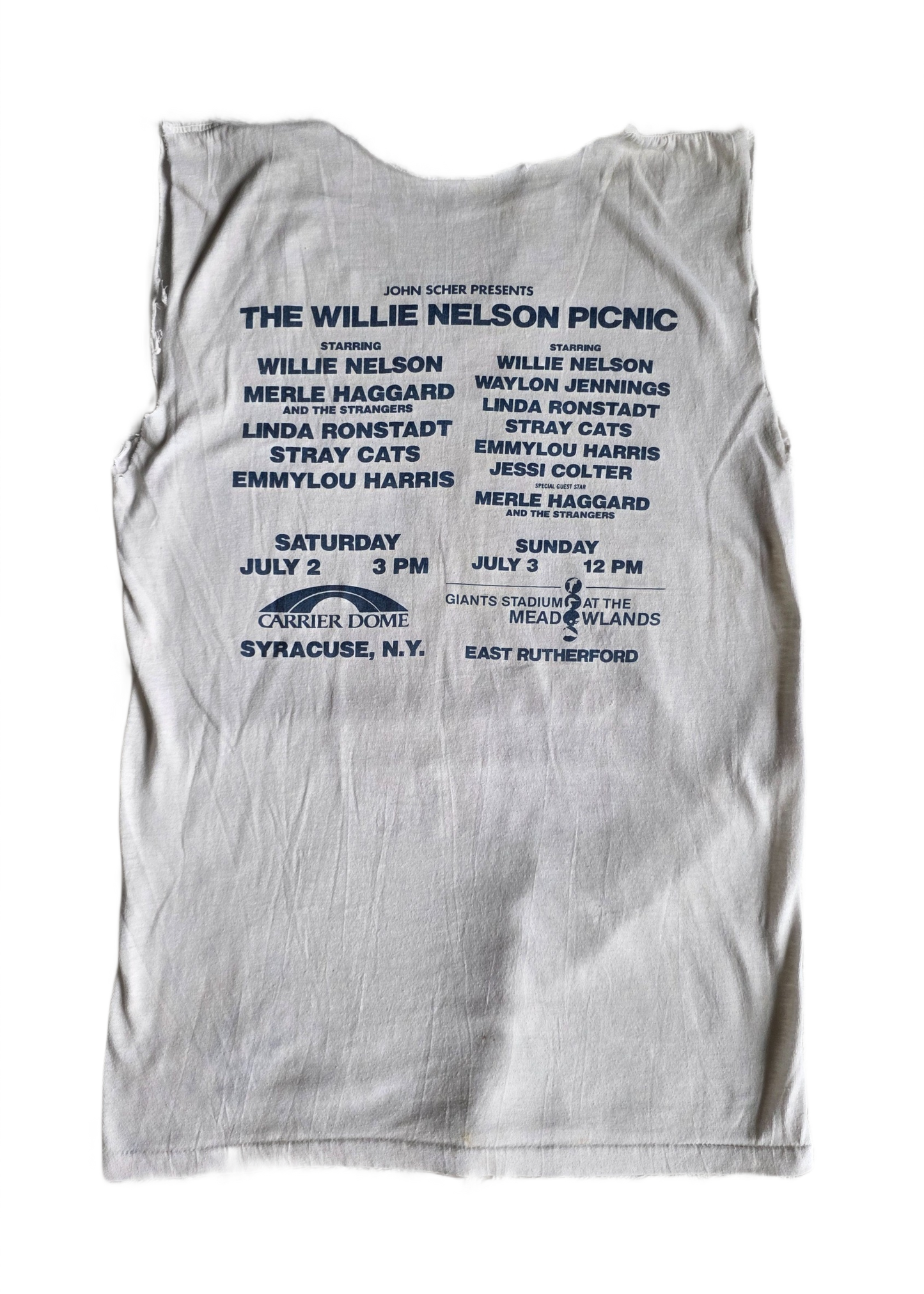 Willie Nelson 1984 4th of July Picnic Cut Tee