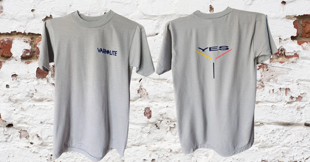 YES Silver Shirt with Blue VL Flock Logo (S, New)