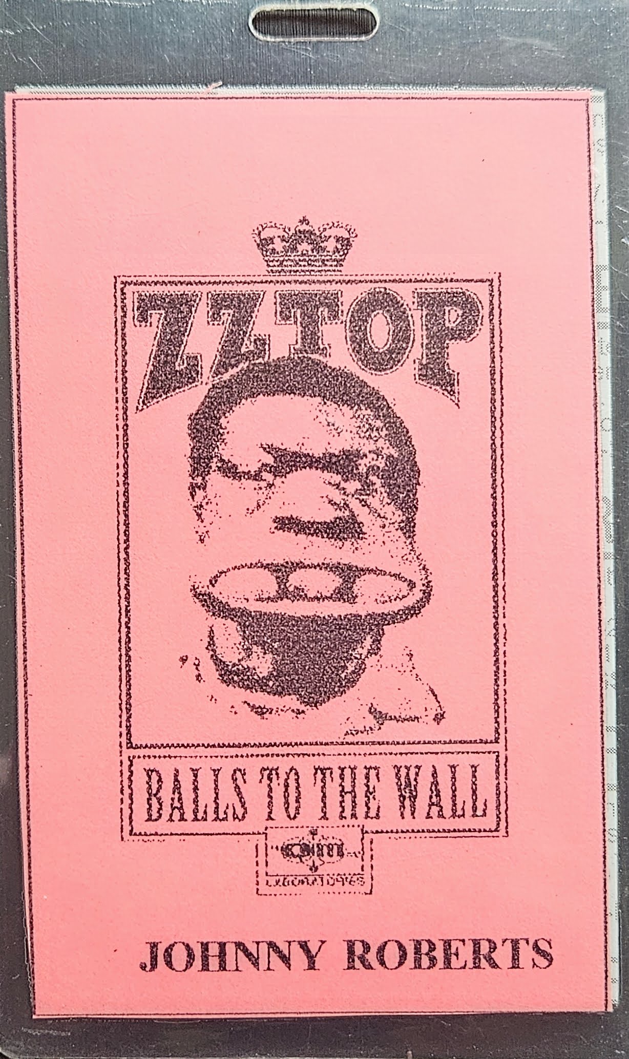 ZZ Top – “Balls to the Wall” Crew Laminate | Johnny "JW" Roberts Closet