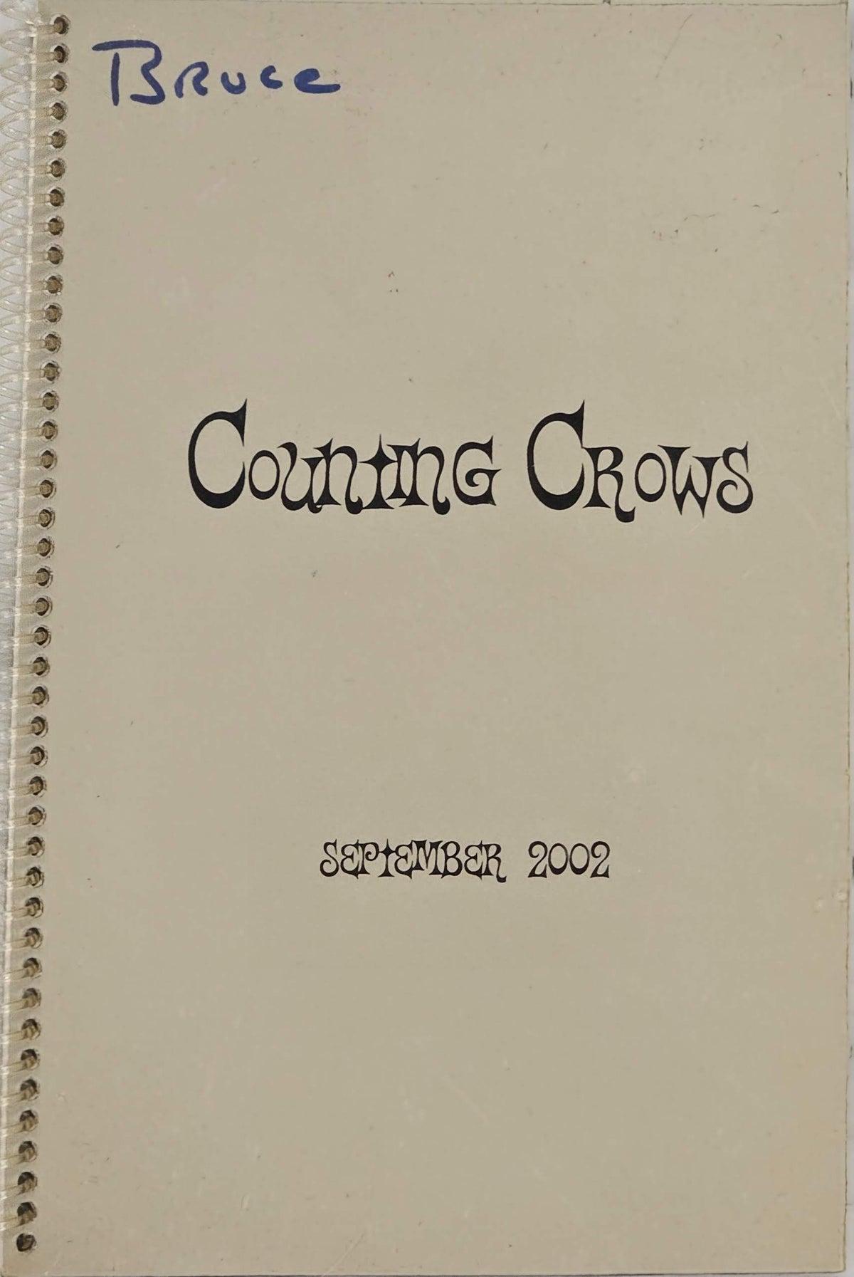 Counting Crows Fall 2002 Itinerary from Bruce Jones’s collection — photograph 244