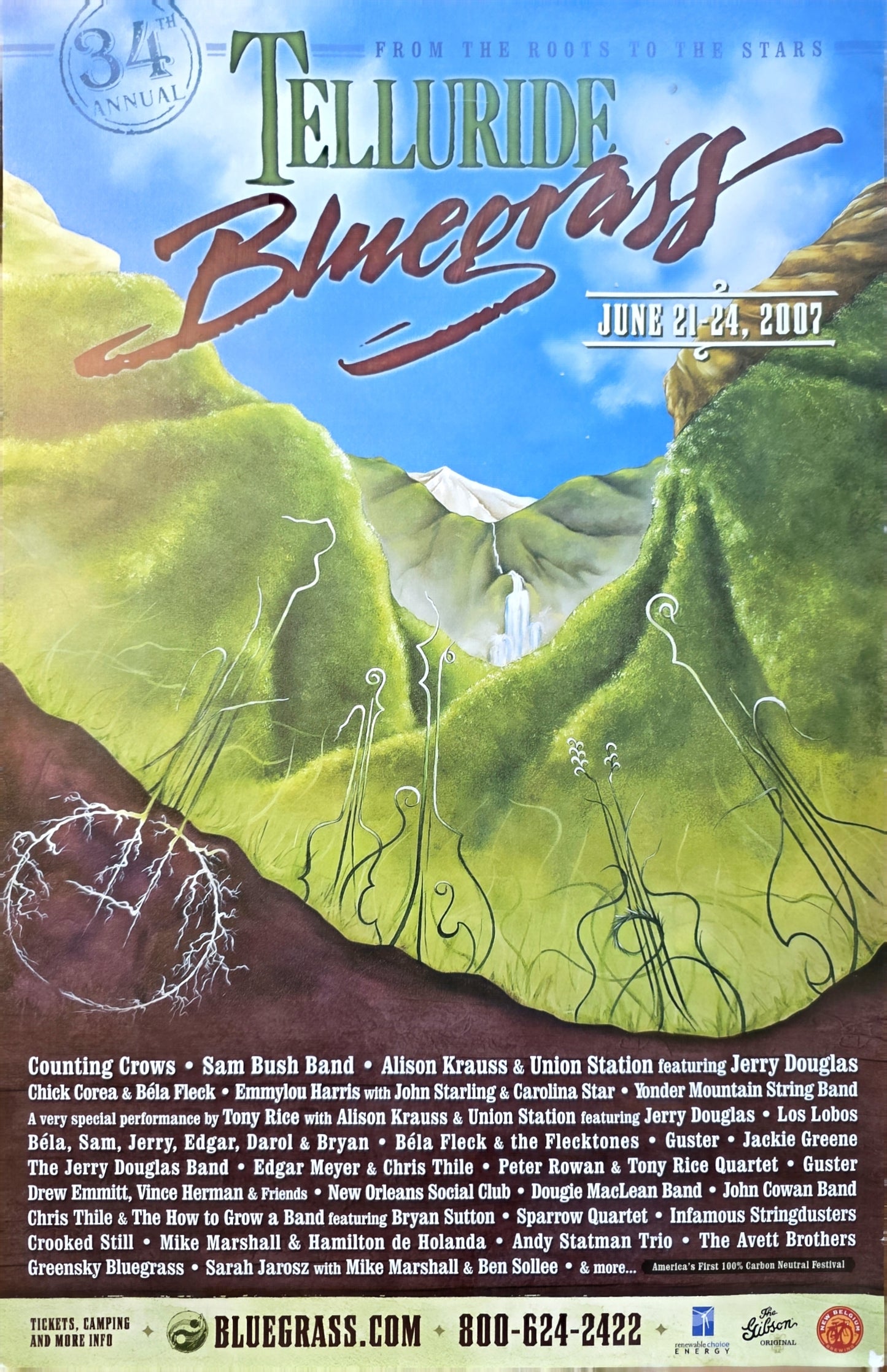 34th Annual Telluride Bluegrass Festival — 2007 Original Poster | Bruce Jones Closet