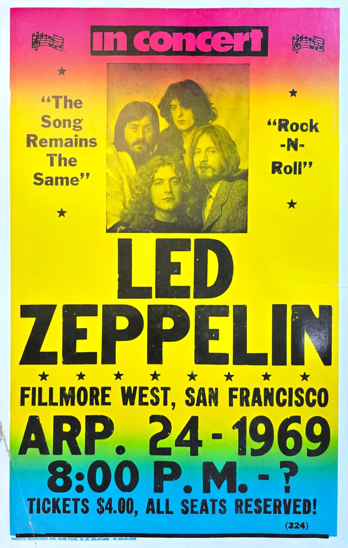 Led Zeppelin — Fillmore West 1969 Vintage-Style Reproduction Poster | Bruce Jones Closet