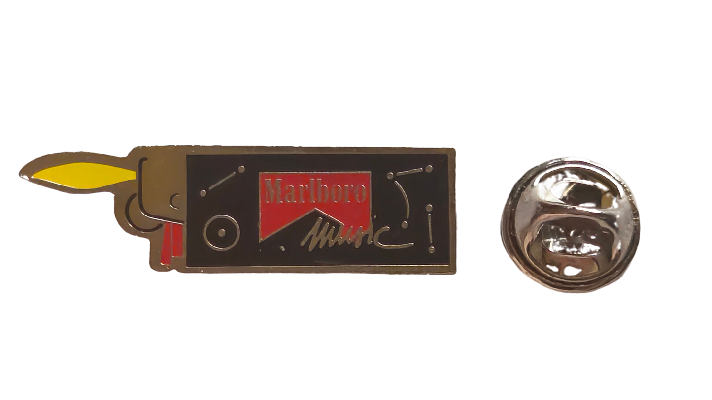 Marlboro Music Promo Lapel Pin — Bic Lighter Shape, New | Johnny “JW” Roberts Closet