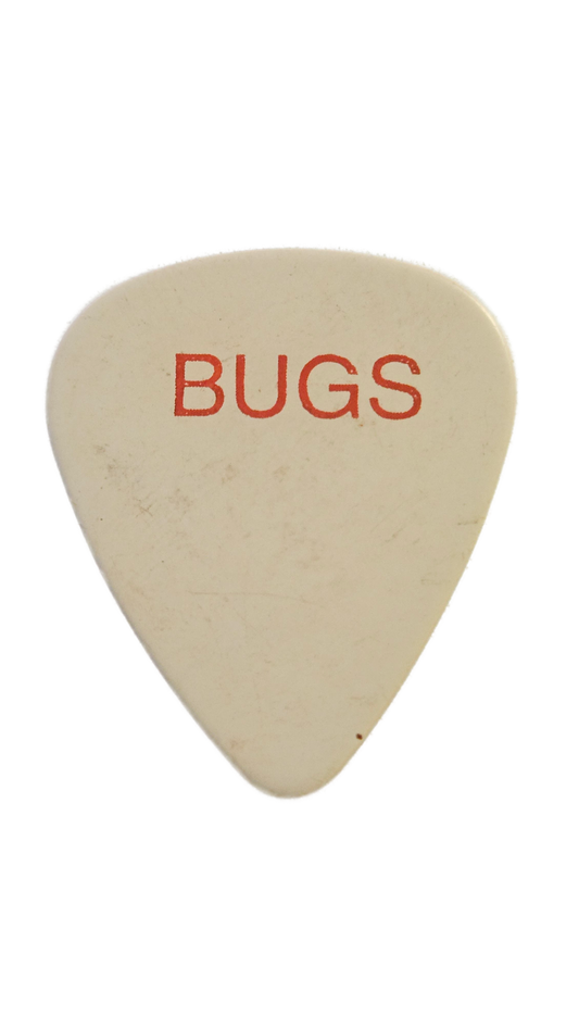 BUGS Henderson Guitar Pick — White with Red Text