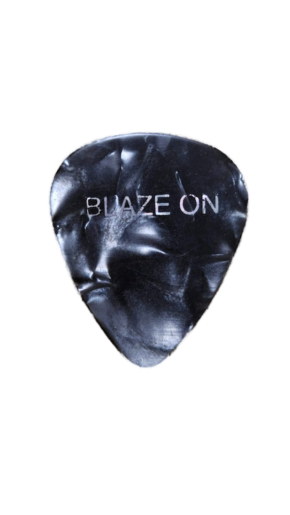 Eddie Van Halen BLAZE ON Signature Guitar Pick — 2004 Reunion Tour (Black/White Marble)