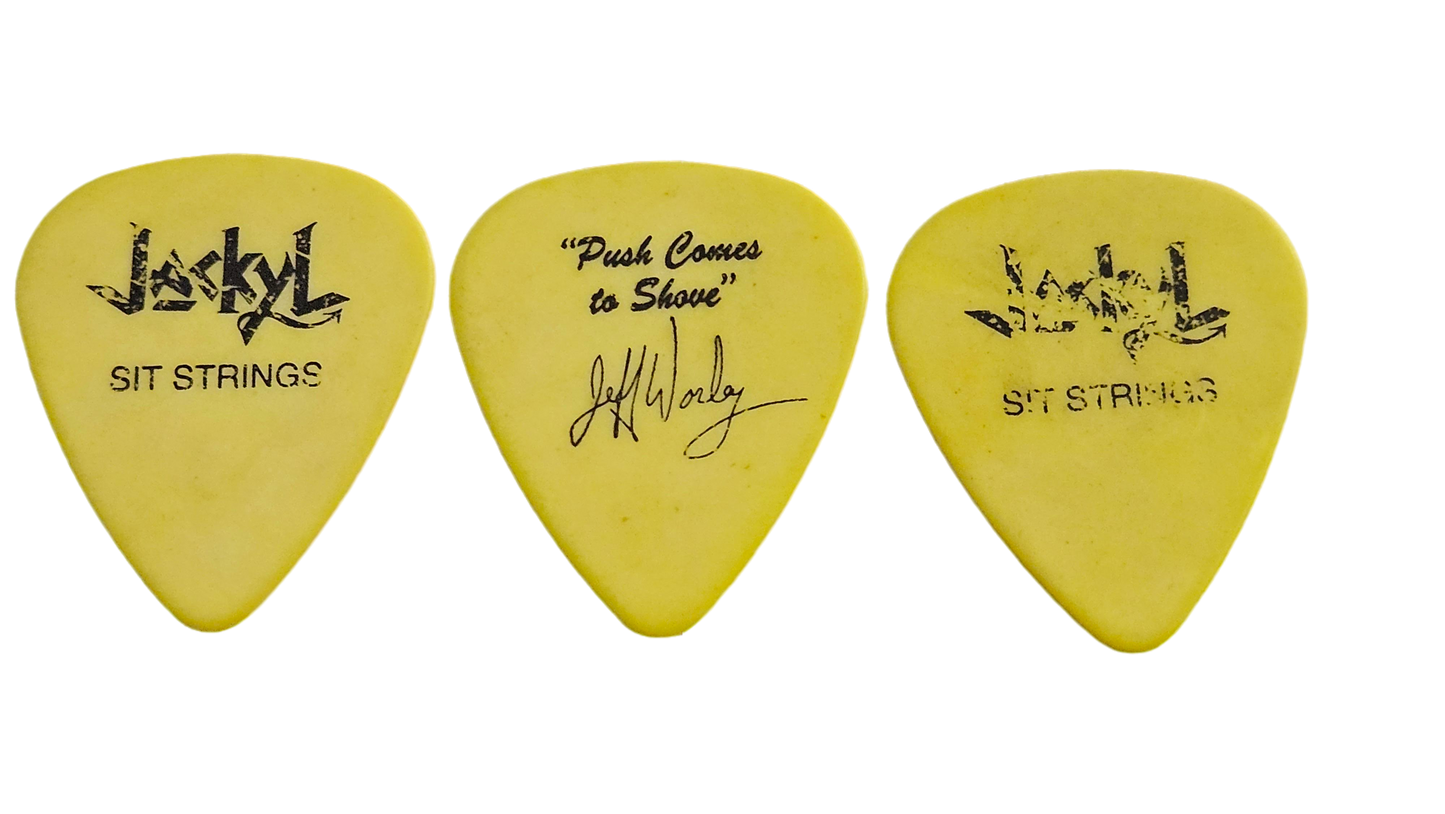Jackyl Yellow Guitar Pick — "Push Comes to Shove" Jeff Worley Signature