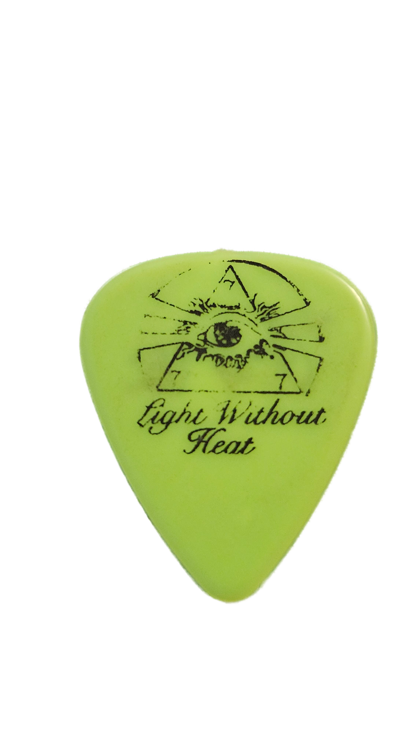 Steve Vai Guitar Pick — "Light w/out heat" (Green or Pink)