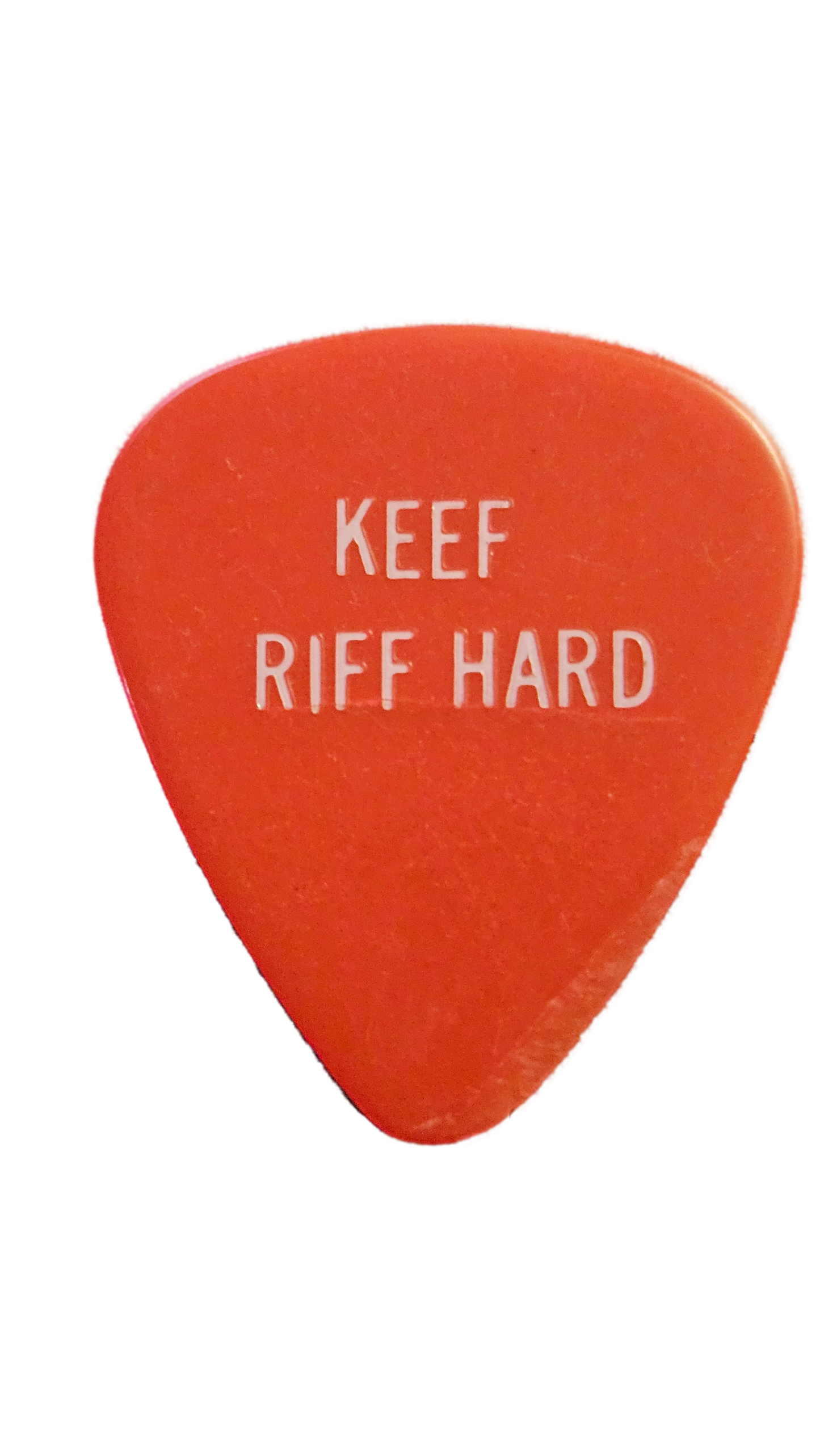 The Rolling Stones Guitar Pick — "Keef Riff Hard" Keith Richards (Red)