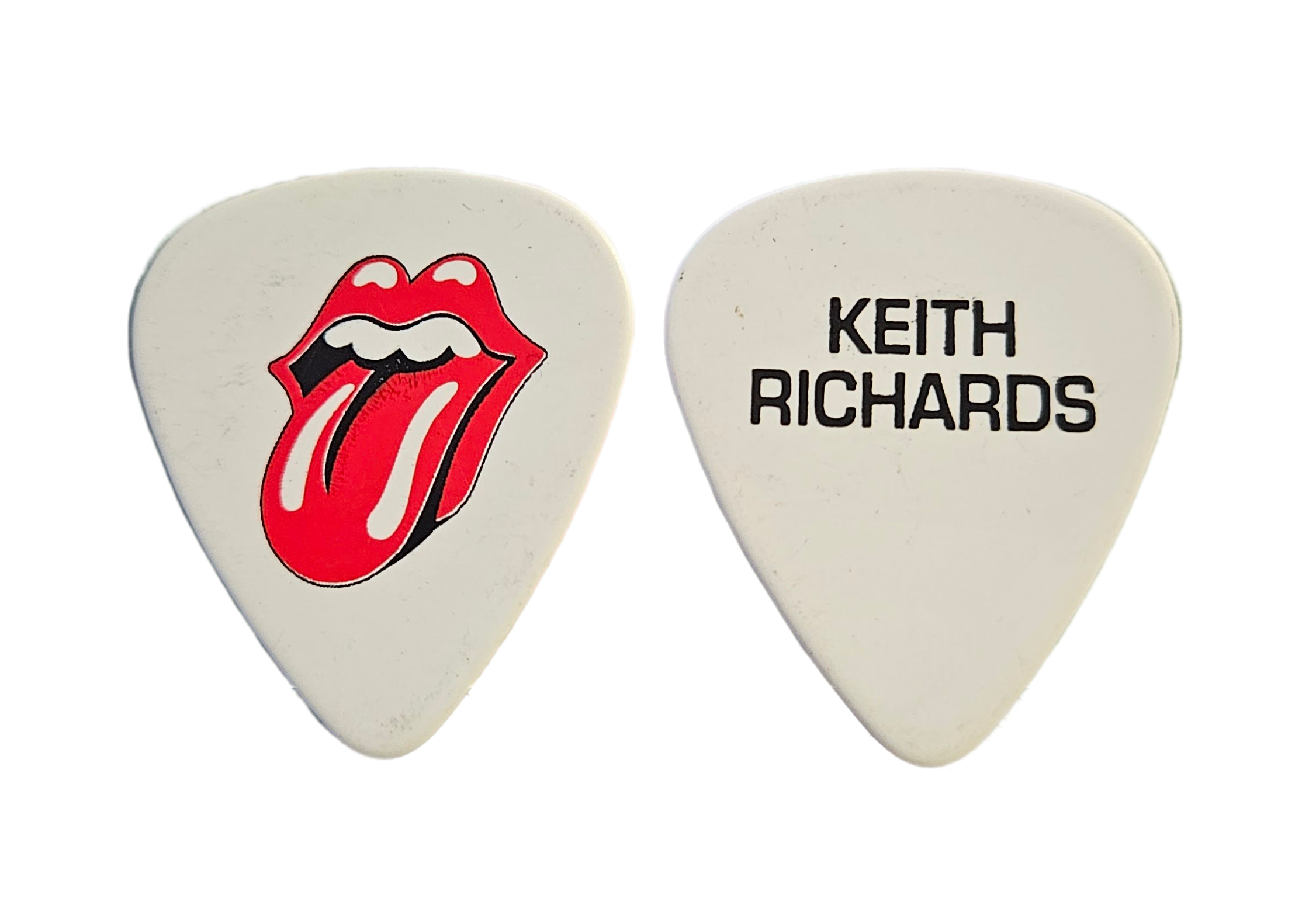 The Rolling Stones Guitar Pick — Keith Richards Classic Lips Logo (Whi ...