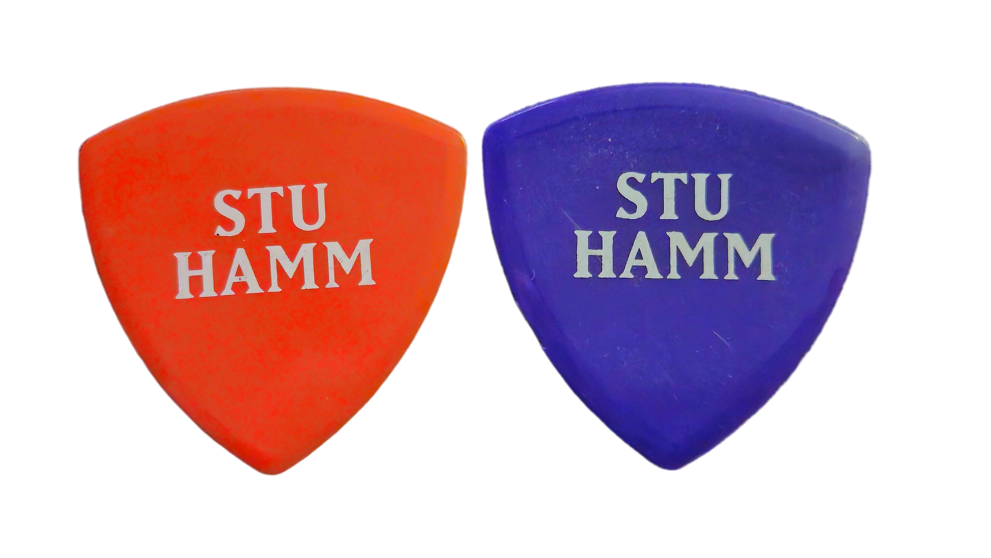 Stu Hamm Guitar Pick (red or purple)