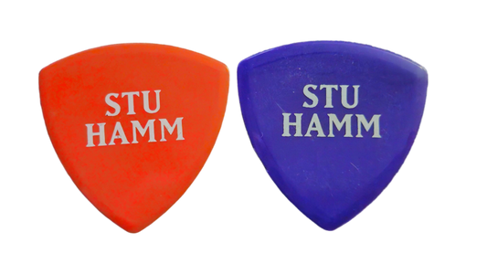Stu Hamm Guitar Pick (red or purple)