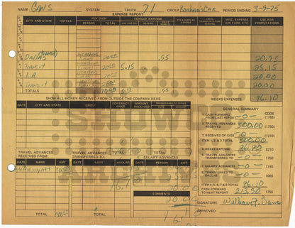 Led Zeppelin – John Bonham-Signed 1975 Corvette Transport Letter & Showco Expense Reports | Collector Vault