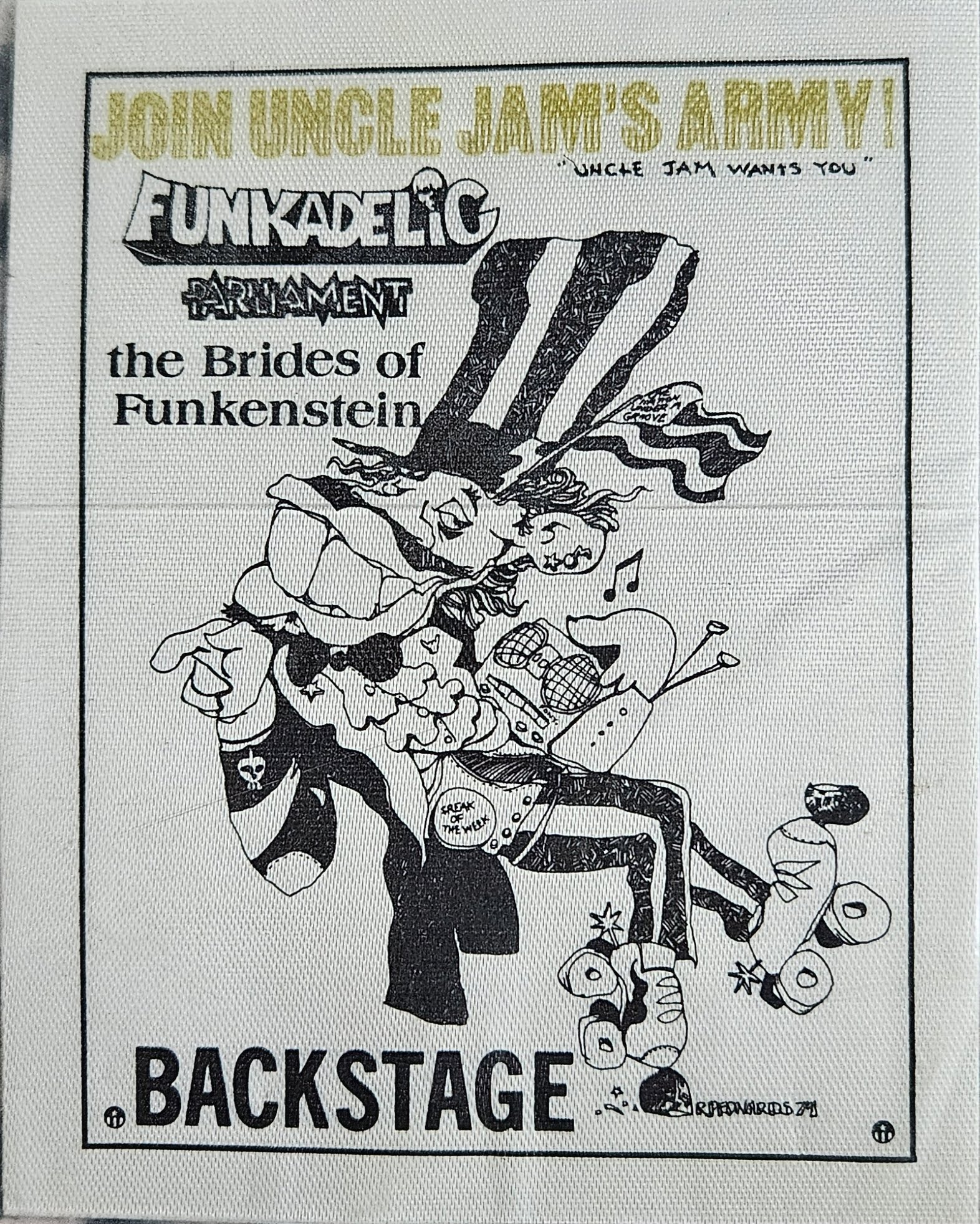 1979 Funkadelic Parliament Uncle Jam's Army Backstage Pass | SHOWCO ...