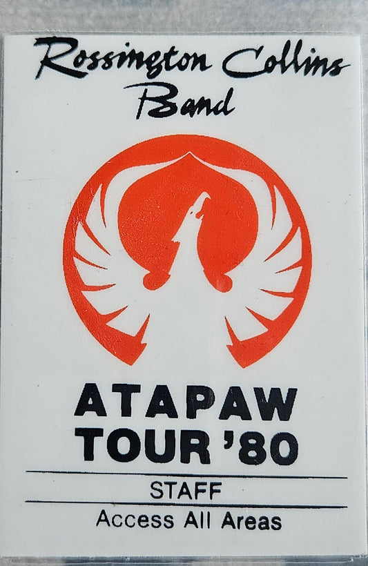 1980 Rossington Collins Band ATAPAW Tour Staff Access All Areas Pass