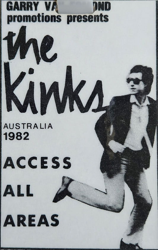 1982 The Kinks Australia Access All Areas Pass