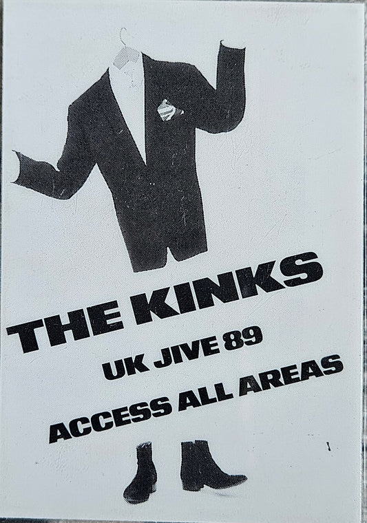 1989 The Kinks UK Jive Access All Areas Pass