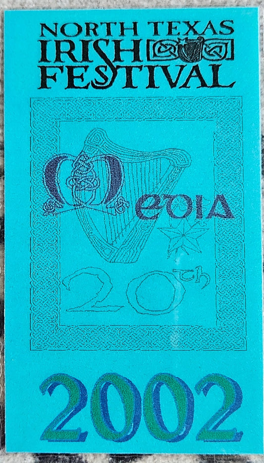 2002 North Texas Irish Festival 20th Anniversary Media Pass