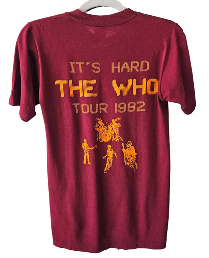 Showco The Who “It’s Hard” American Tour 1982 T-Shirt (Maroon)