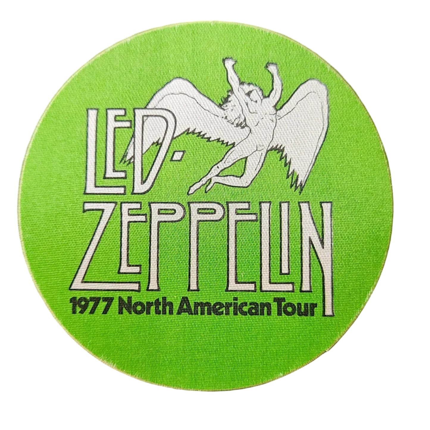 Led Zeppelin 1977 North American Tour Stick-On Backstage Pass (Original, Unused, Red/Orange/Yellow/Green/Blue)