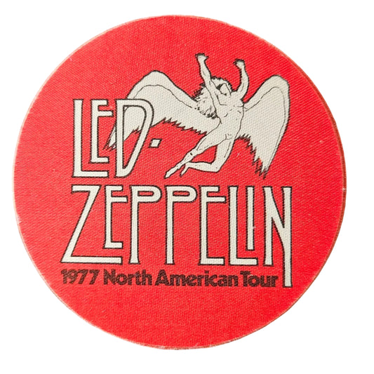 Led Zeppelin 1977 North American Tour Stick-On Backstage Pass (Original, Unused, Red/Orange/Yellow/Green/Blue)