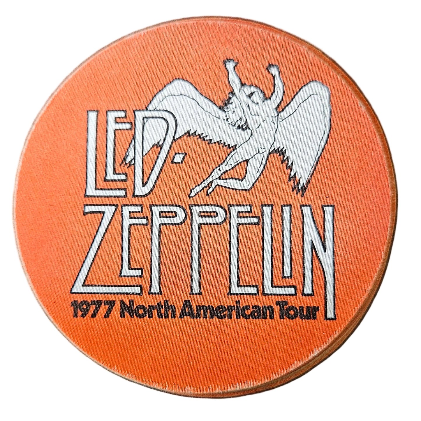 Led Zeppelin 1977 North American Tour Stick-On Backstage Pass (Original, Unused, Red/Orange/Yellow/Green/Blue)