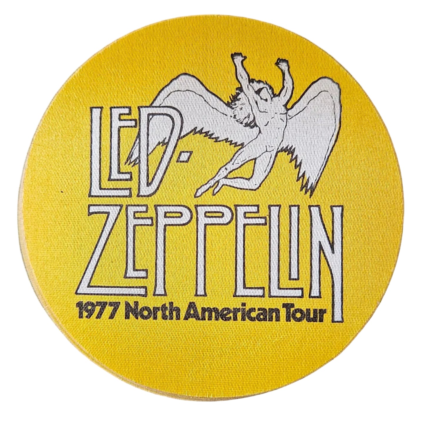 Led Zeppelin 1977 North American Tour Stick-On Backstage Pass (Original, Unused, Red/Orange/Yellow/Green/Blue)