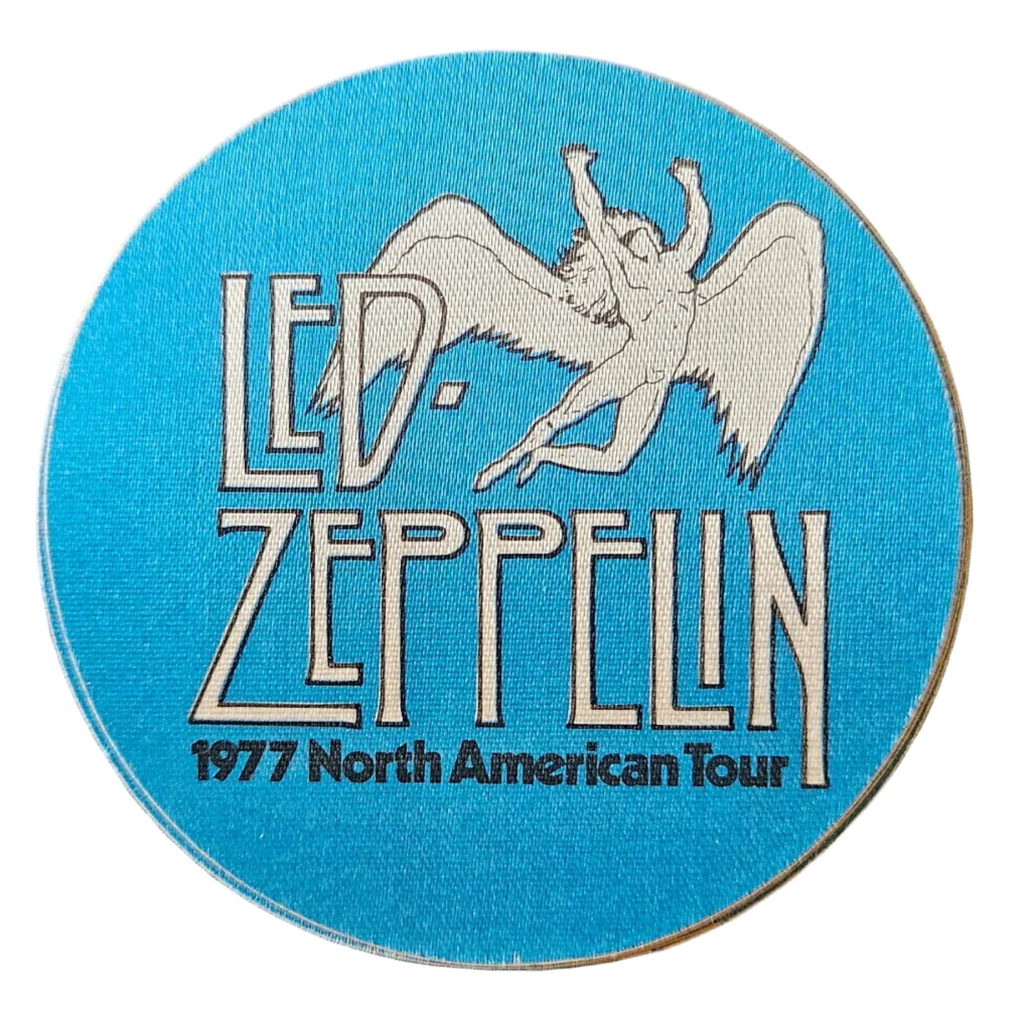 Led Zeppelin 1977 North American Tour Stick-On Backstage Pass (Original, Unused, Red/Orange/Yellow/Green/Blue)
