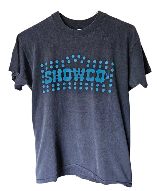 Led Zeppelin 1977 Black Shirt with Blue Lettering (L, Worn)