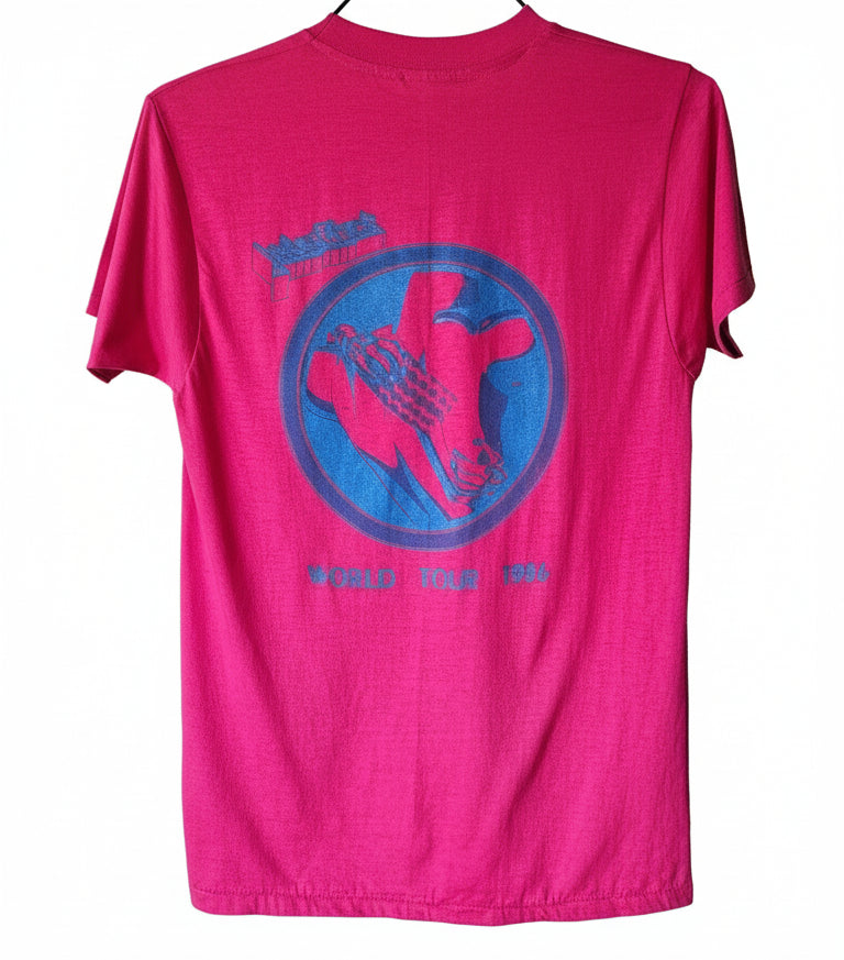 Judas Priest 1986 Fuchsia Shirt with Metallic Silver Print (M, New)