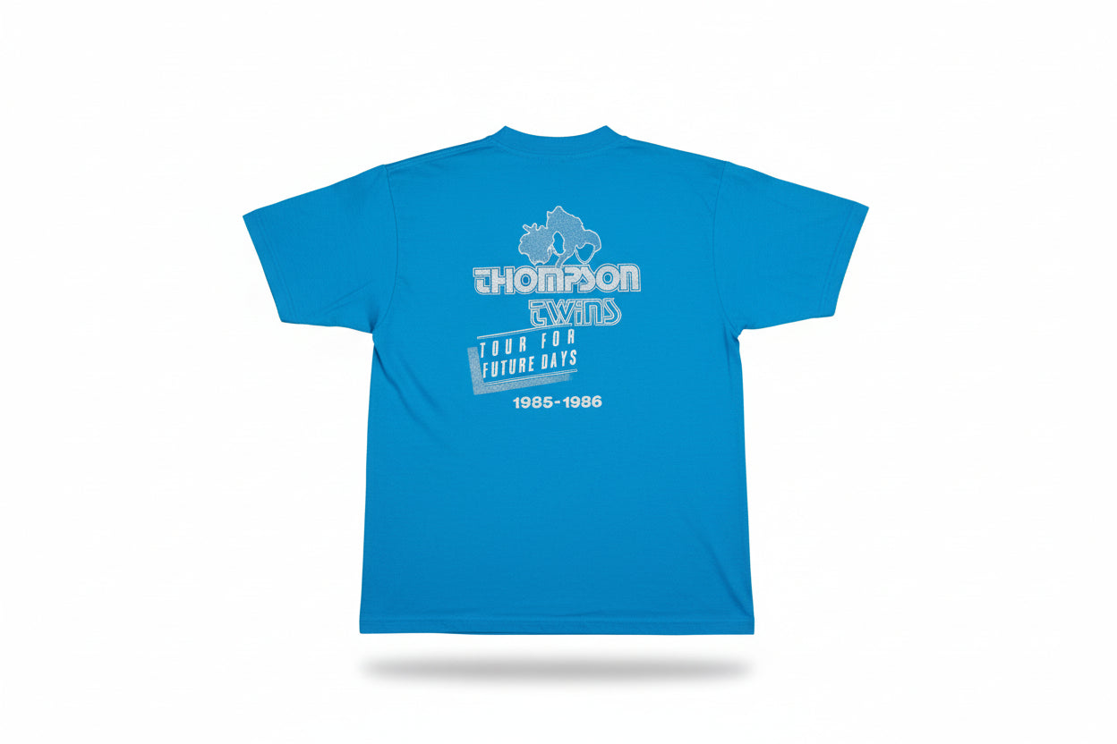 Thompson Twins 1985-86 Tour for Future Days Shirt (M, Bright Teal, New)