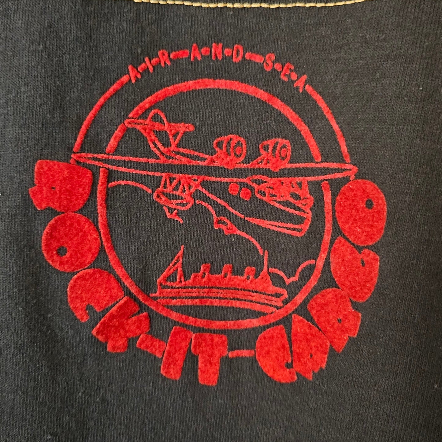 Rock-it-Cargo Crew Shirt - Black with Red Velvet Flocking (Bantams)