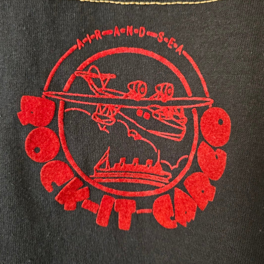 Rock-it-Cargo Crew Shirt - Black with Red Velvet Flocking (Bantams)