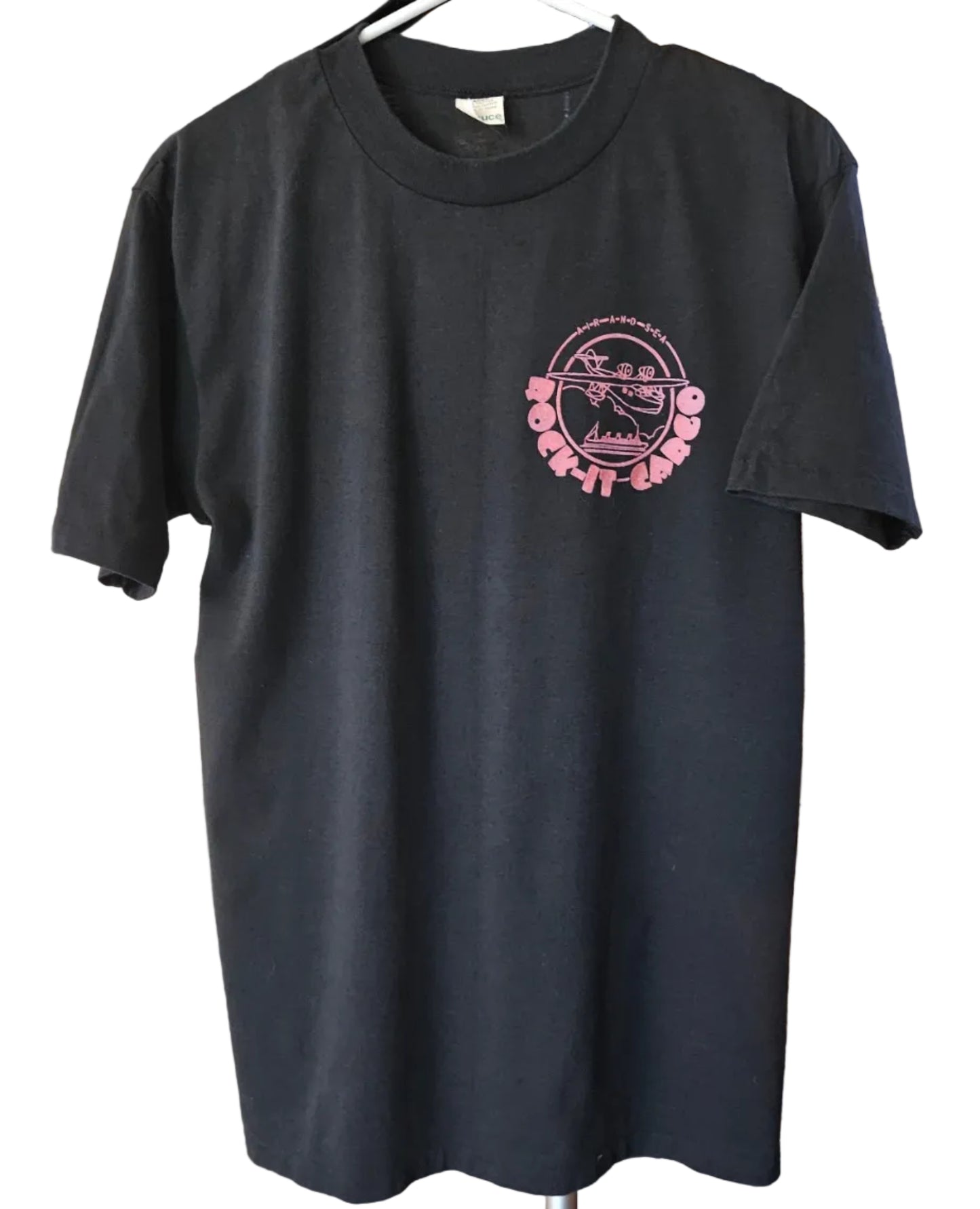 Rock-it-Cargo Crew Shirt - Pink Velvet Flocking "It's Only Rock and Roll" (Spruce)