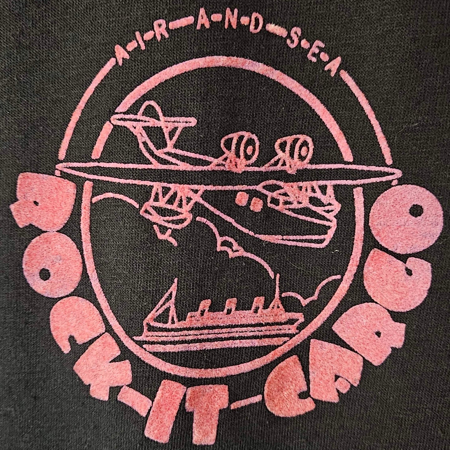 Rock-it-Cargo Crew Shirt - Pink Velvet Flocking "It's Only Rock and Roll" (Spruce)