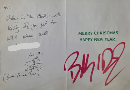 Billy Idol Signed Holiday Card | Donnie DK Kretzschmar