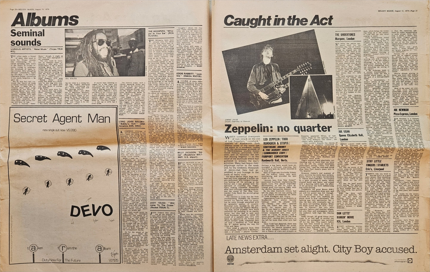 Melody Maker — August 11, 1979 | Bob Marley Cover, Led Zeppelin “In Through the Out Door” LP Review | Donnie “DK” Kretzschmar’s Closet