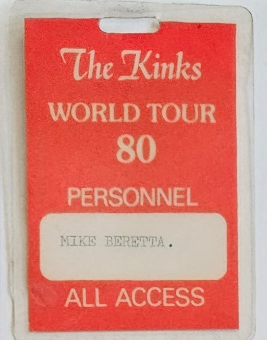 The Kinks World Tour 1980 Personnel All Access Pass | Mike Ponczek's Closet